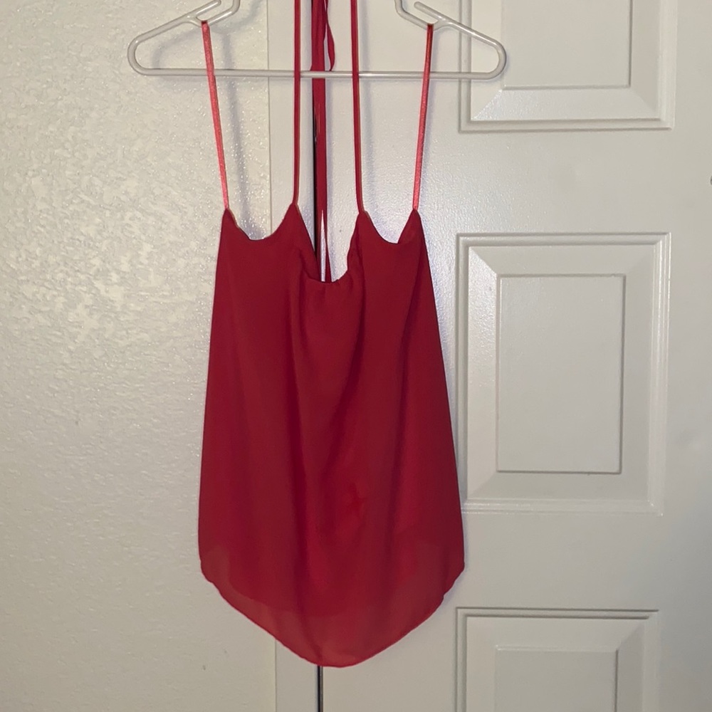 Naked zebra pink tie halter top S